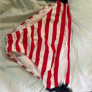 Old Navy Red and White Striped Bikini Bottom